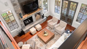 Asheville Interior Design - Contemporary Craftsman - Living Room -01
